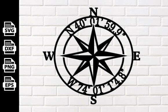 Download Personalized Compass Metal Sign, Laser - Compass Collection