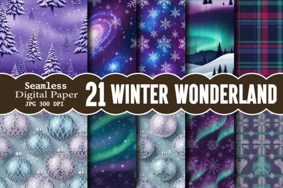Download Winter Wonderland Seamless Patterns - Seamless pattern Collection