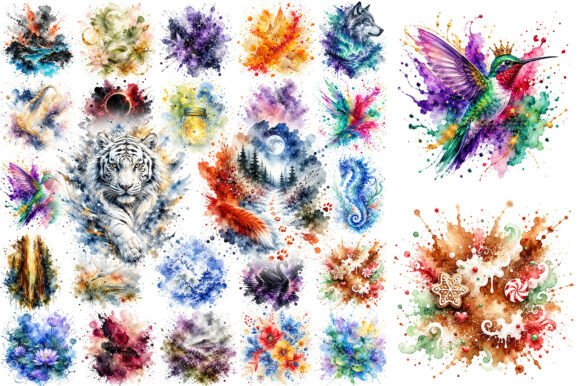 Download 100 Watercolor Splash Nature Clipart PNG - Splash Collection