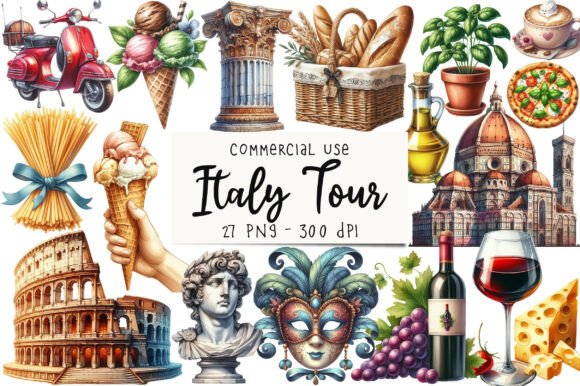 Download Watercolor Italy Tour Clipart - Tour Collection